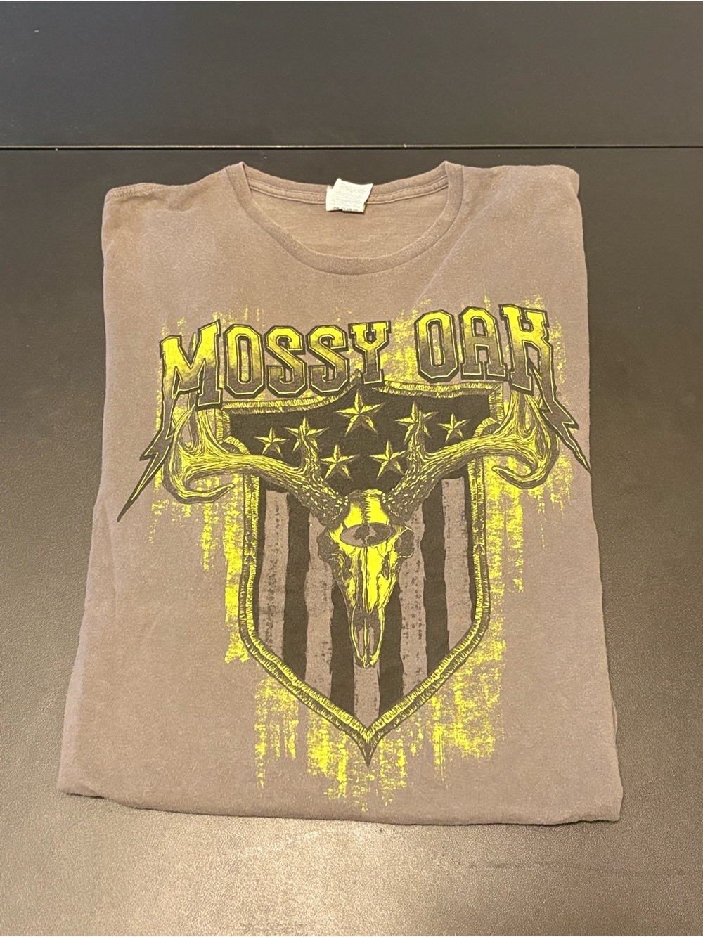 Delta Pro Weight Brown T‑Shirt with Yellow Graphic